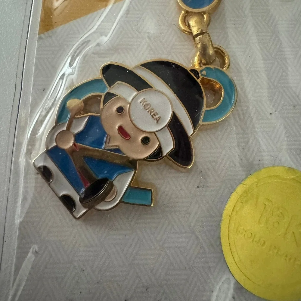 Korea Samulnori Character Keychain 18K Gold‎ Plated Souvenir Gift